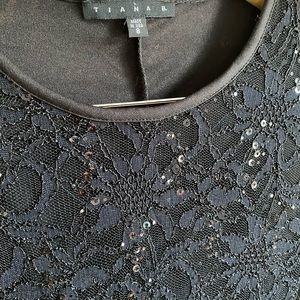 Black sequined cocktail dress